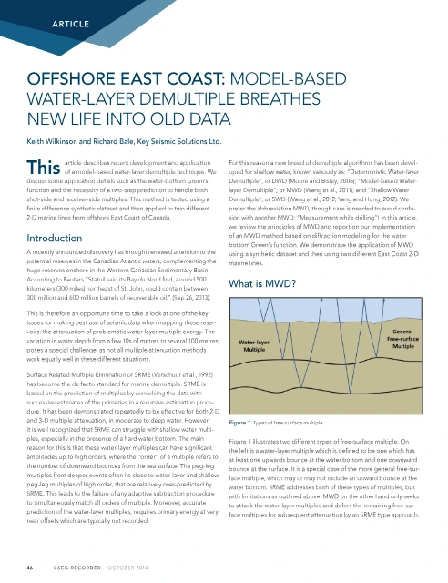 Offshore East Coast: Model-Based Water Layer Demultiple Breathes New Life into Old Data PDF