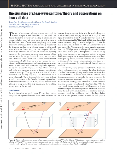 The Signature of Shear-Wave Splitting: Theory and Observations on Heavy Oil Data PDF